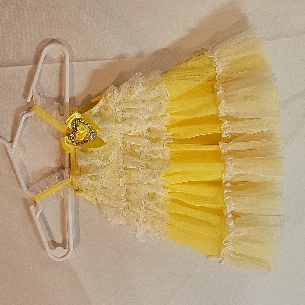 Little Lass Baby Yellow Dress 3/6M